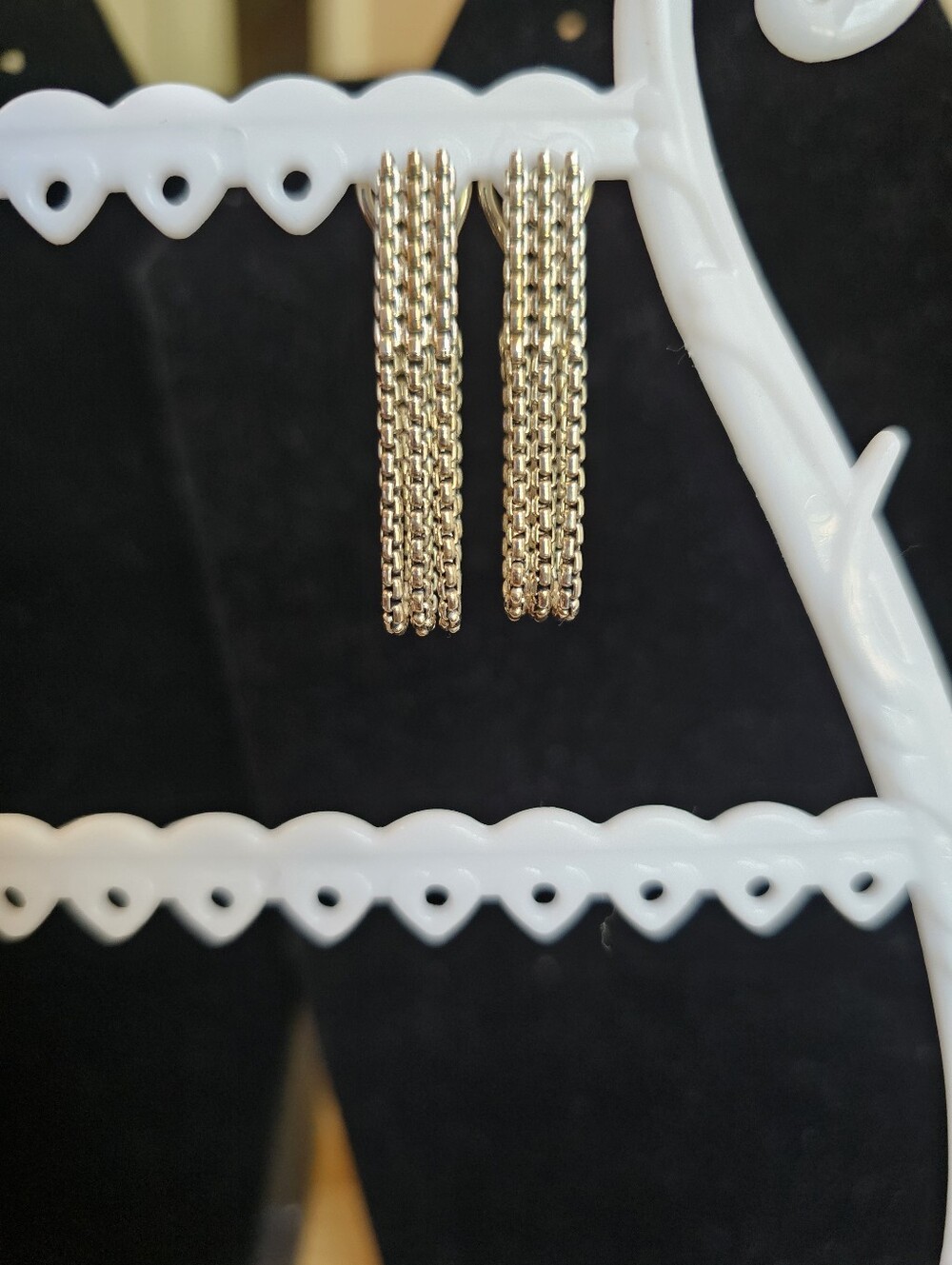 JAI by John Hardy 925 Silver Earrings Triple Box Chain Design - Picture 9 of 13